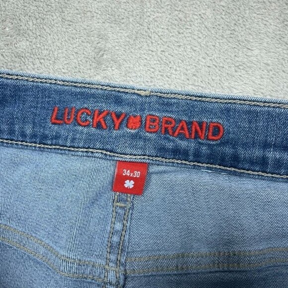 Lucky Brand 223 Straight Mens Stretch Denim Jeans 34x30 Light Blue a0326 - Picture 4 of 12